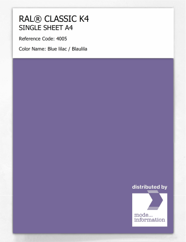 Artikelbild des Artikels “RAL® CLASSIC K4 SHEET SEMI MATT A4 4005 Blue lilac / Blaulila “