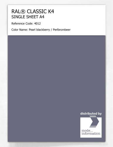 Artikelbild des Artikels “RAL® CLASSIC K4 SHEET SEMI MATT A4 4012 Pearl blackberry / Perlbrombeer “
