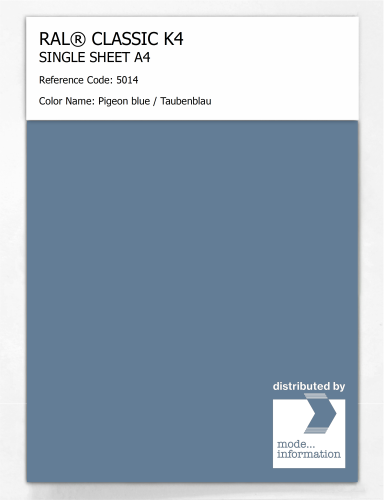 Artikelbild des Artikels “RAL® CLASSIC K4 SHEET SEMI MATT A4 5014 Pigeon blue / Taubenblau “