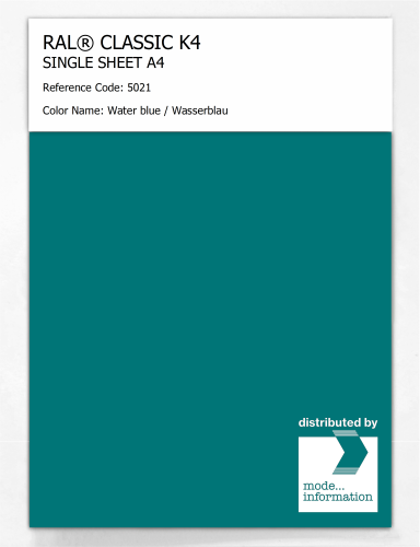 Artikelbild des Artikels “RAL® CLASSIC K4 SHEET SEMI MATT A4 5021 Water blue / Wasserblau “