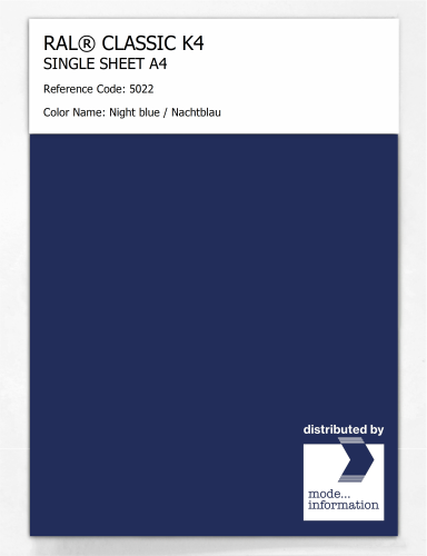 Artikelbild des Artikels “RAL® CLASSIC K4 SHEET SEMI MATT A4 5022 Night blue / Nachtblau “