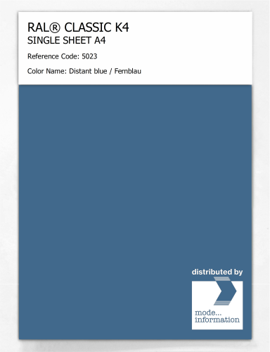 Artikelbild des Artikels “RAL® CLASSIC K4 SHEET SEMI MATT A4 5023 Distant blue / Fernblau “