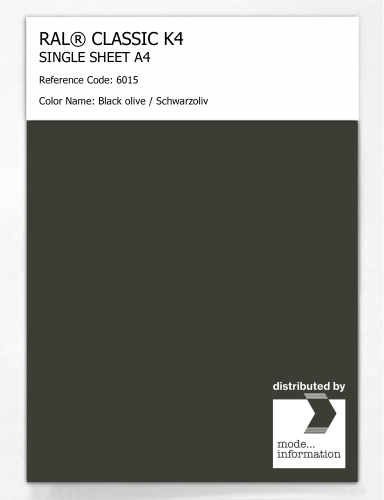Artikelbild des Artikels “RAL® CLASSIC K4 SHEET SEMI MATT A4 6015 Black olive / Schwarzoliv “