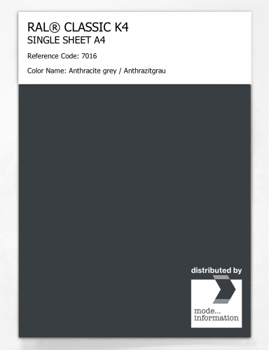 Artikelbild des Artikels “RAL® CLASSIC K4 SHEET SEMI MATT A4 7016 Anthracite grey / Anthrazitgrau “