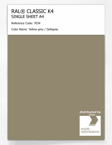 Artikelbild des Artikels “RAL® CLASSIC K4 SHEET SEMI MATT A4 7034 Yellow grey / Gelbgrau “