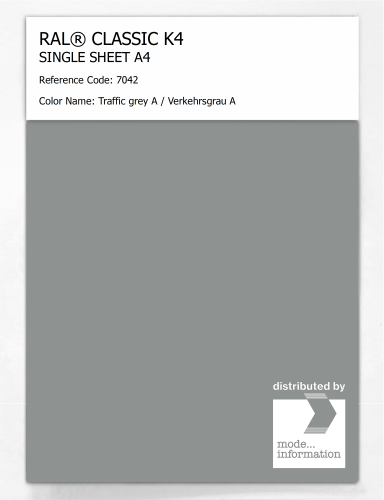 Artikelbild des Artikels “RAL® CLASSIC K4 SHEET SEMI MATT A4 7042 Traffic grey A / Verkehrsgrau A “