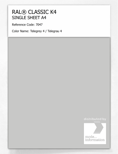 Artikelbild des Artikels “RAL® CLASSIC K4 SHEET SEMI MATT A4 7047 Telegrey 4 / Telegrau 4 “