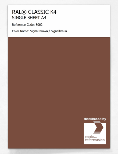 Artikelbild des Artikels “RAL® CLASSIC K4 SHEET SEMI MATT A4 8002 Signal brown / Signalbraun “