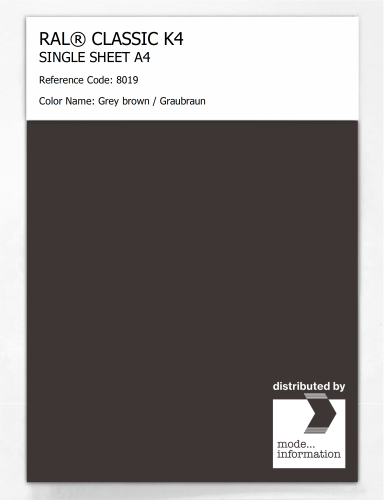 Artikelbild des Artikels “RAL® CLASSIC K4 SHEET SEMI MATT A4 8019 Grey brown / Graubraun “
