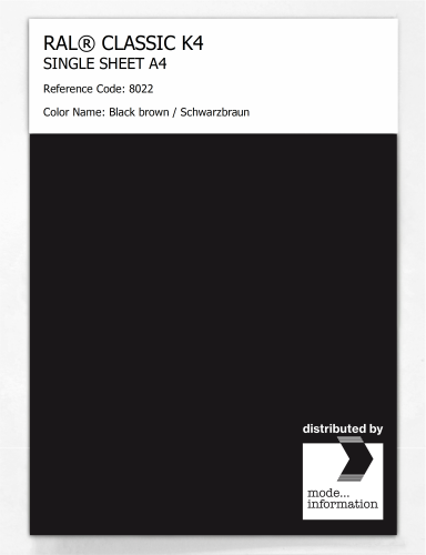 Artikelbild des Artikels “RAL® CLASSIC K4 SHEET SEMI MATT A4 8022 Black brown / Schwarzbraun “