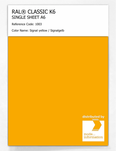 Artikelbild des Artikels “RAL® CLASSIC K6 SHEET SEMI MATT A6 1003 Signal yellow / Signalgelb “