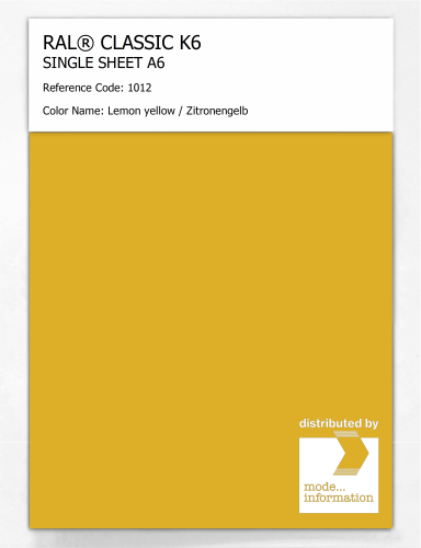 Artikelbild des Artikels “RAL® CLASSIC K6 SHEET SEMI MATT A6 1012 Lemon yellow / Zitronengelb “