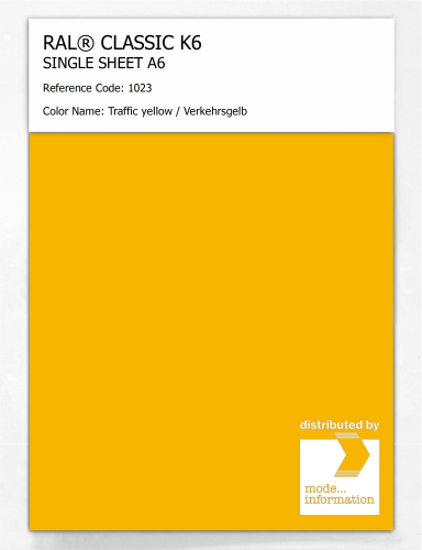Artikelbild des Artikels “RAL® CLASSIC K6 SHEET SEMI MATT A6 1023 Traffic yellow / Verkehrsgelb “