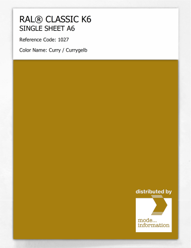 Artikelbild des Artikels “RAL® CLASSIC K6 SHEET SEMI MATT A6 1027 Curry / Currygelb “