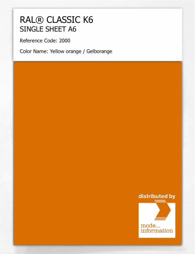 Artikelbild des Artikels “RAL® CLASSIC K6 SHEET SEMI MATT A6 2000 Yellow orange / Gelborange “