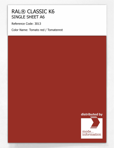 Artikelbild des Artikels “RAL® CLASSIC K6 SHEET SEMI MATT A6 3013 Tomato red / Tomatenrot “