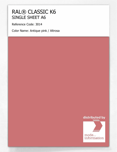 Artikelbild des Artikels “RAL® CLASSIC K6 SHEET SEMI MATT A6 3014 Antique pink / Altrosa “