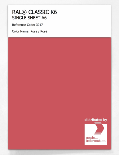 Artikelbild des Artikels “RAL® CLASSIC K6 SHEET SEMI MATT A6 3017 Rose / Rosé “