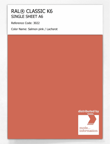 Artikelbild des Artikels “RAL® CLASSIC K6 SHEET SEMI MATT A6 3022 Salmon pink / Lachsrot “