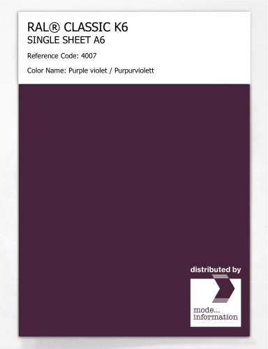 Artikelbild des Artikels “RAL® CLASSIC K6 SHEET SEMI MATT A6 4007 Purple violet / Purpurviolett “