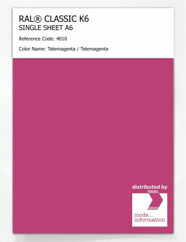 Artikelbild des Artikels “RAL® CLASSIC K6 SHEET SEMI MATT A6 4010 Telemagenta / Telemagenta “