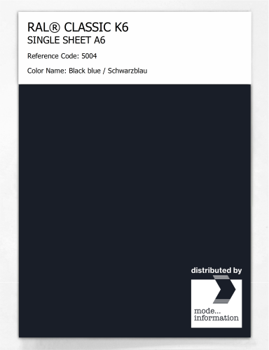 Artikelbild des Artikels “RAL® CLASSIC K6 SHEET SEMI MATT A6 5004 Black blue / Schwarzblau “