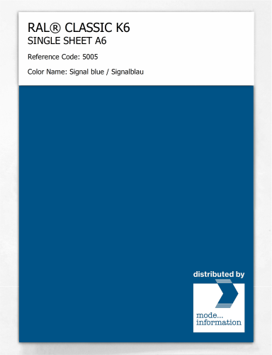 Artikelbild des Artikels “RAL® CLASSIC K6 SHEET SEMI MATT A6 5005 Signal blue / Signalblau “