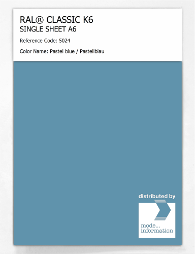 Artikelbild des Artikels “RAL® CLASSIC K6 SHEET SEMI MATT A6 5024 Pastel blue / Pastellblau “