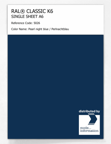 Artikelbild des Artikels “RAL® CLASSIC K6 SHEET SEMI MATT A6 5026 Pearl night blue / Perlnachtblau “