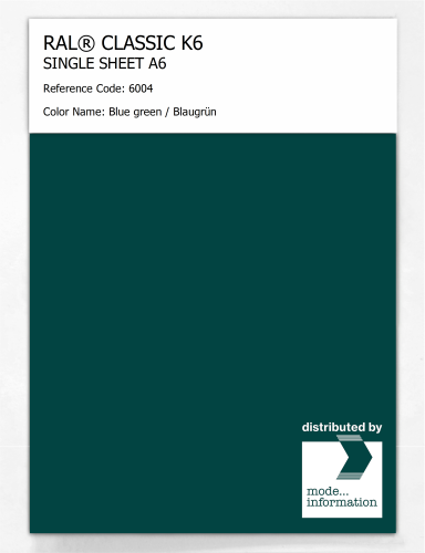 Artikelbild des Artikels “RAL® CLASSIC K6 SHEET SEMI MATT A6 6004 Blue green / Blaugrün “