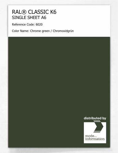 Artikelbild des Artikels “RAL® CLASSIC K6 SHEET SEMI MATT A6 6020 Chrome green / Chromoxidgrün “