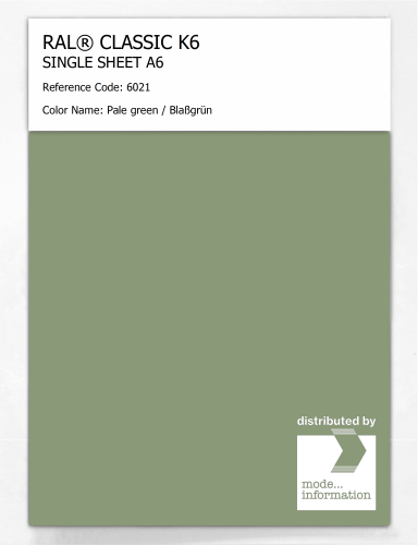 Artikelbild des Artikels “RAL® CLASSIC K6 SHEET SEMI MATT A6 6021 Pale green / Blaßgrün “