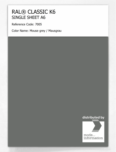 Artikelbild des Artikels “RAL® CLASSIC K6 SHEET SEMI MATT A6 7005 Mouse grey / Mausgrau “