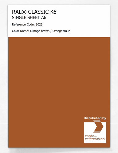Artikelbild des Artikels “RAL® CLASSIC K6 SHEET SEMI MATT A6 8023 Orange brown / Orangebraun “