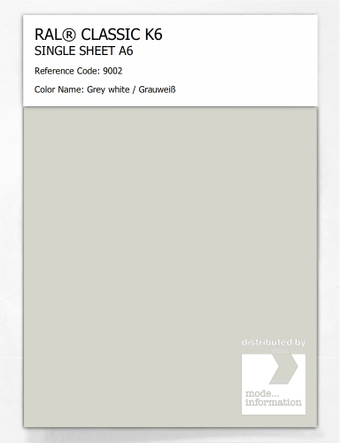 Artikelbild des Artikels “RAL® CLASSIC K6 SHEET SEMI MATT A6 9002 Grey white / Grauweiß “