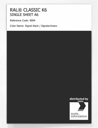 Artikelbild des Artikels “RAL® CLASSIC K6 SHEET SEMI MATT A6 9004 Signal black / Signalschwarz “