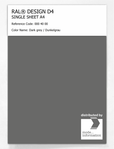 Artikelbild des Artikels “RAL® DESIGN D4 SINGLE SHEET A4 000 40 00 Dark grey / Dunkelgrau “