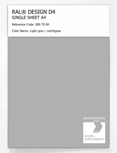 Product image of the product “RAL® DESIGN D4 SINGLE SHEET A4 000 70 00 Light grey / Leichtgrau ”