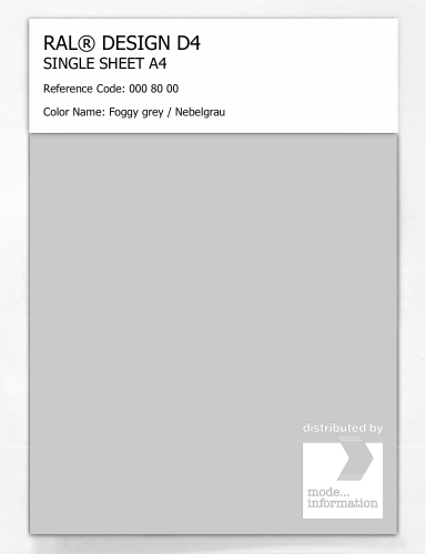 Product image of the product “RAL® DESIGN D4 SINGLE SHEET A4 000 80 00 Foggy grey / Nebelgrau ”