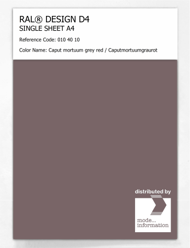 Artikelbild des Artikels “RAL® DESIGN D4 SINGLE SHEET A4 010 40 10 Caput mortuum grey red / Caputmortuumgraurot “