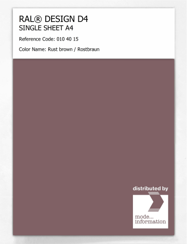 Product image of the product “RAL® DESIGN D4 SINGLE SHEET A4 010 40 15 Rust brown / Rostbraun ”