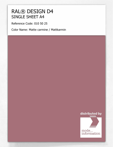 Artikelbild des Artikels “RAL® DESIGN D4 SINGLE SHEET A4 010 50 25 Matte carmine / Mattkarmin “