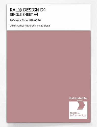 Artikelbild des Artikels “RAL® DESIGN D4 SINGLE SHEET A4 020 60 20 Retro pink / Retrorosa “