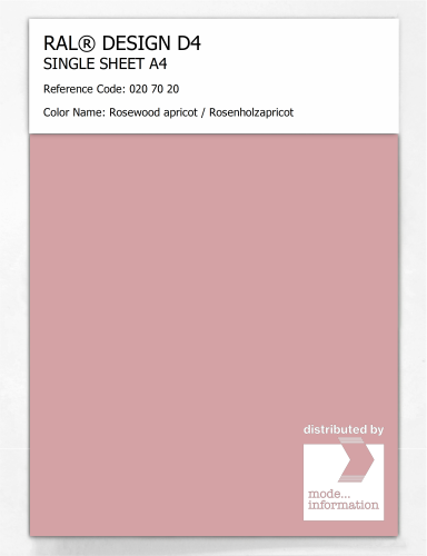 Artikelbild des Artikels “RAL® DESIGN D4 SINGLE SHEET A4 020 70 20 Rosewood apricot / Rosenholzapricot “