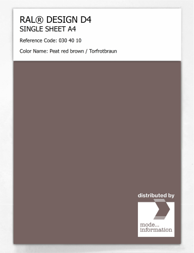 Artikelbild des Artikels “RAL® DESIGN D4 SINGLE SHEET A4 030 40 10 Peat red brown / Torfrotbraun “