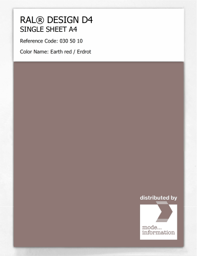 Artikelbild des Artikels “RAL® DESIGN D4 SINGLE SHEET A4 030 50 10 Earth red / Erdrot “