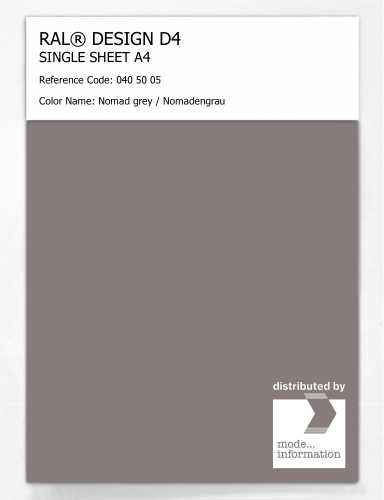 Artikelbild des Artikels “RAL® DESIGN D4 SINGLE SHEET A4 040 50 05 Nomad grey / Nomadengrau “