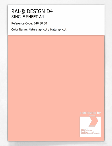 Artikelbild des Artikels “RAL® DESIGN D4 SINGLE SHEET A4 040 80 30 Nature apricot / Naturapricot “