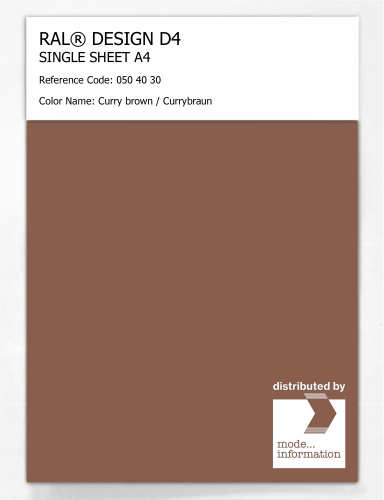 Product image of the product “RAL® DESIGN D4 SINGLE SHEET A4 050 40 30 Curry brown / Currybraun ”