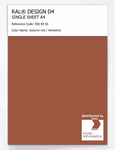 Product image of the product “RAL® DESIGN D4 SINGLE SHEET A4 050 40 50 Autumn red / Herbstrot ”